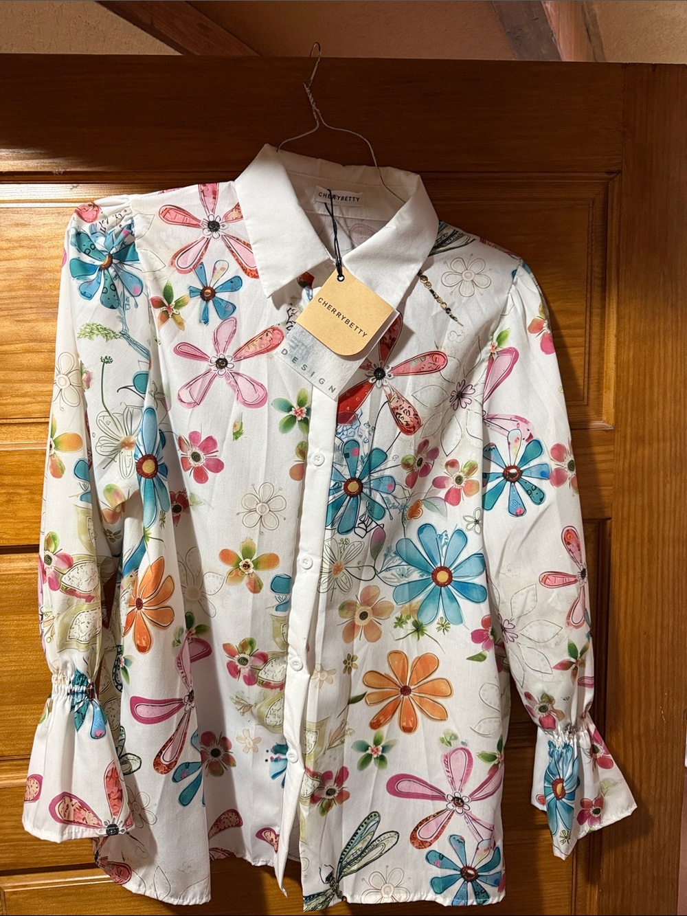 Cherry Betty White Floral Button-Down Shirt